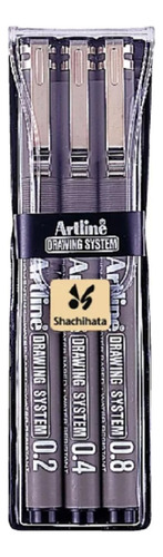 Estilografos Artline Rapidografos Con 3 - 0.2, 0.4 Y 0.8 Mm 