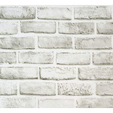 Papel Tapiz - 17.71  X118  White-grey Brick Wallpaper Self-a
