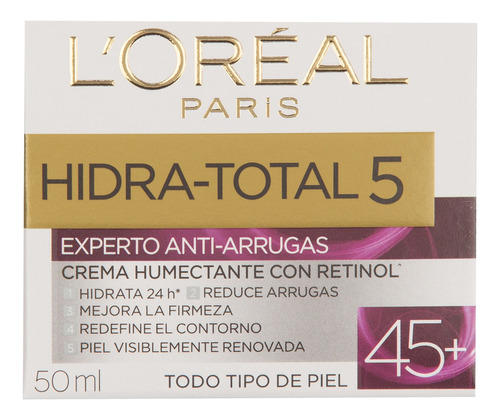 Crema Experto Antiarrugas +45 Loréal Paris Hidra-total 50ml