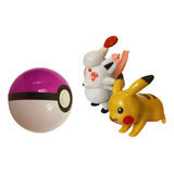 Figuras Pokémon X3 Pokeball Pikachu Juguetes Para Niños