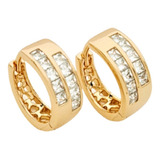 Aretes Mujer Oro Laminado Arracada Huggies Chicos 8 Zirconia