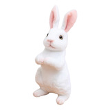 Decoración Realista De Pascua Con Forma De Conejo De Peluche Blanco De Pie, 25 Cm