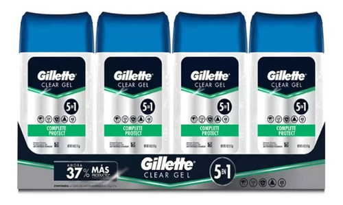 Antitranspirante Complete Protect  Gillette 4 Pz De 113g C/u