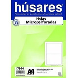 Resma Husares A4 Microperforadas Troqueladas Al Medio 500 Hj