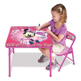 Minnie Mouse - Mesa Infantil Con Diseño De Flores Y Lazos,.