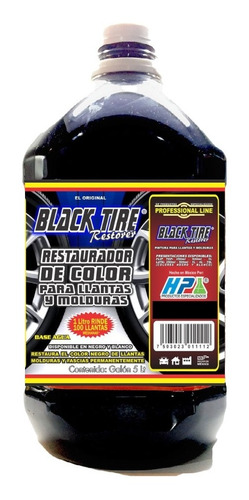 Black Tire Restorer Restaurador De Plásticos Negro 5 Lt