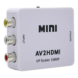 Conversor Adaptador Av2-hdmi Video 3 Rca Av Para Hdmi Branco