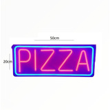 Anuncio Pizza Neón Led 50x20cm Letrero Luminoso Negocio