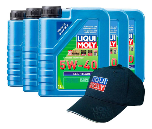 Aceite Liqui Moly 5w40 Leichtlauf Hc7 Sintético 5l + Gorra