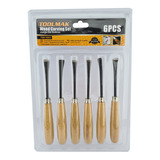 Juego De Cinceles Para Tallar Madera Gubia 6 Piezas Toolmak