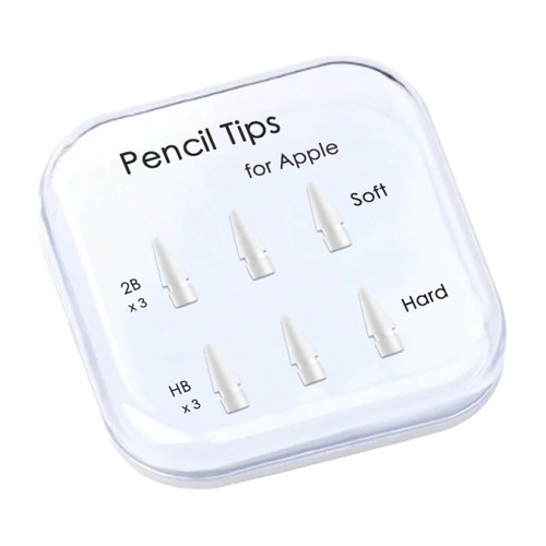 Kit X6 Puntas Para Apple Pencil Hard Soft