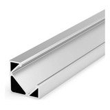 Perfil Aluminio Esquinero 45º P/ Tira Led X 3m Sin Tapa Opal