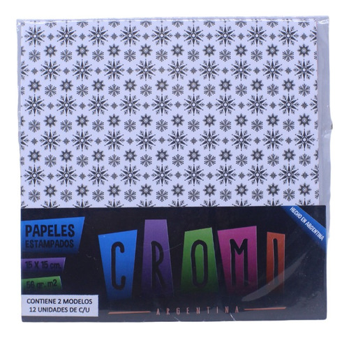 Papel Origami Cromi 15x15 56 Gr Colores Estampado Blanco