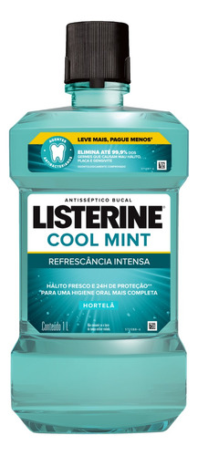 Antisséptico Bucal Listerine Cool Mint Com Álcool 1 Litro