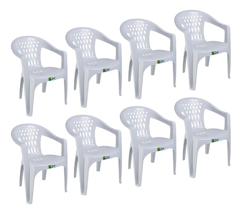 Poltrona Plástica Cadeira Com Encosto Resistente Duoplasttic