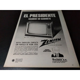 (pb403) Publicidad Clipping Televisor Zenith * 1972