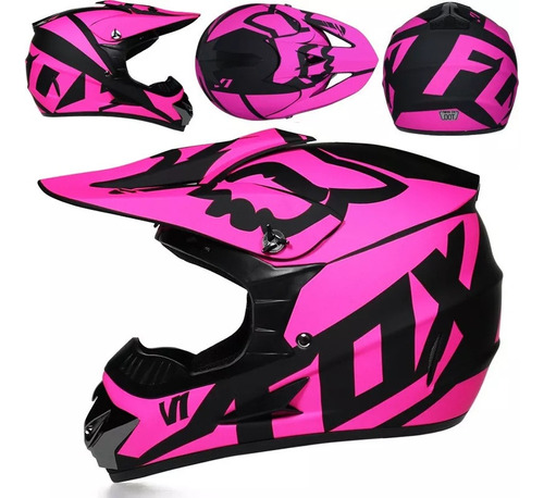 Para Casco Cross Moto Enduro Motocross Atv Bmx Black Mate O