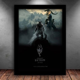 Quadros Poster Skyrim + God Of War C/ Moldura 43x33cm A3