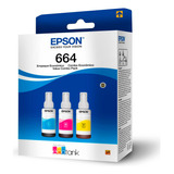 Pack 3 Colores Tintas Epson T664 Cmy | L110, L365, L565