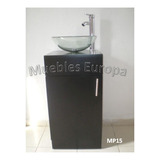 Mueble Gabinete D Baño Con Lavabo Ovalin Vidrio Mezcladora 