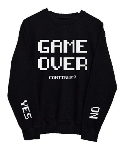 Sudadera Sweater Game Over Yes No Gamer Moda Unisex Juego 