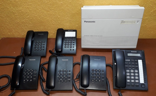 Conmutador Panasonic Kx-ta308 Con 6 Telefonos Negros 