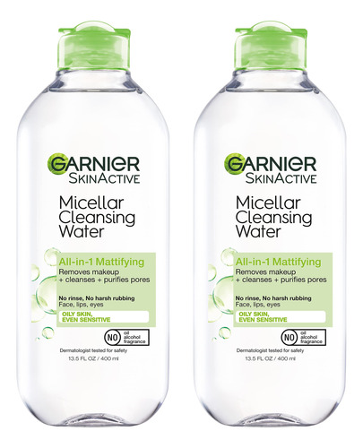 Garnier Skinactive - Agua Micelar Para Piel Grasa, Limpiado.