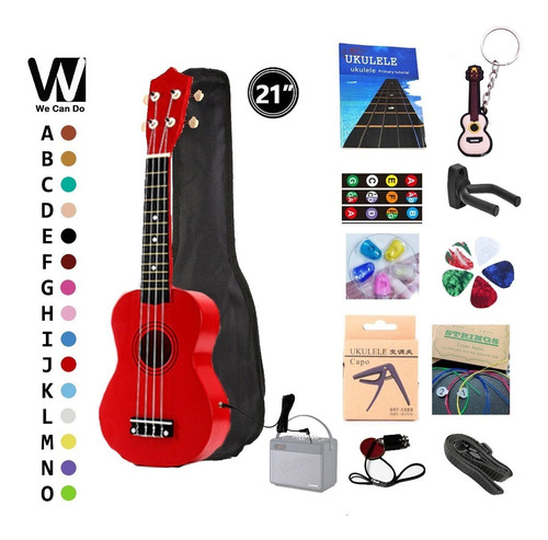 Kit Ukelele Acústico 21 C Ukulele Electro Soprano Par Niños