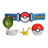 Cinturon Con Pokemon Pikachu 5cm Y 2 Pokebolas 7cm Clip N Go