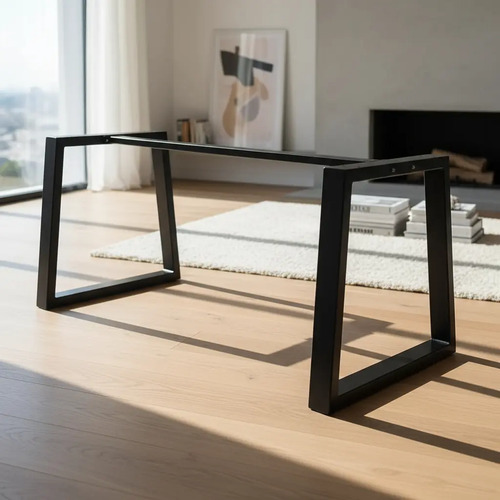 Set 2 Patas Y Travesaño Para Base Mesa Comedor De Metal