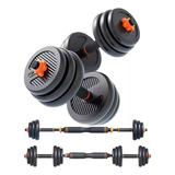 Set Mancuernas 20kg Pesa Rusa Barra Ejercicio Gimnasio Hogar