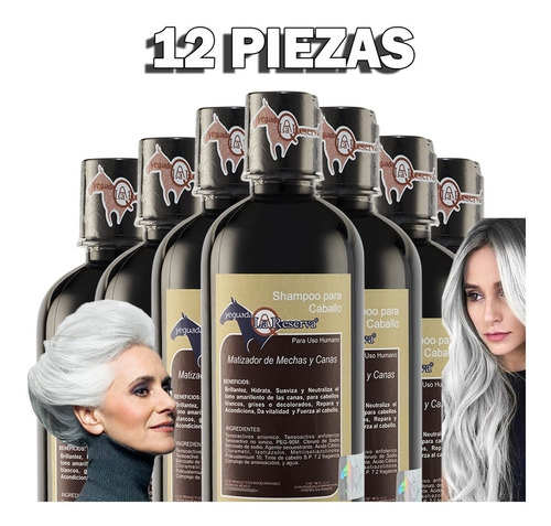 Shampoo Matizador Canas Decolorado Rubio Yeguada Mayoreo 12