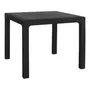Mesa Cuadrada Plástico Simil Ratan Negro 90x90 cm Quality Harmony con Agujero | Envío gratis