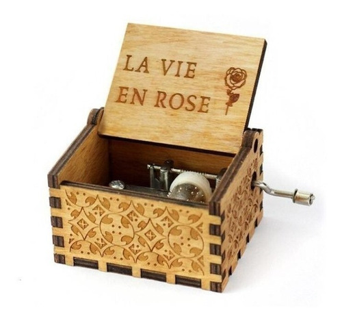 Caja Musical La Vie En Rose Edith Piaf Madera Detalle