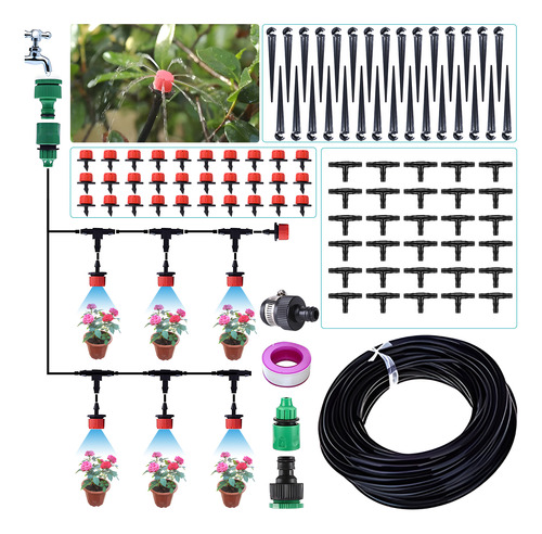 Sistema De Riego Para Jardín/con Kits De Plantas De 25 M/82