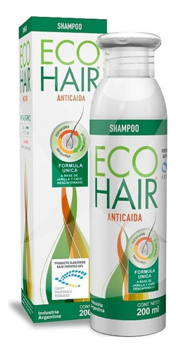Shampoo Ecohair Anticaída 3 En 1 En Botella De 200ml Por 1 Unidad