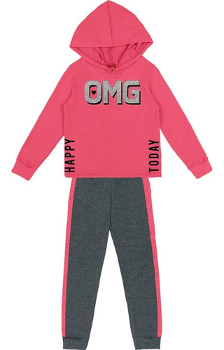 Roupa Infantil Feminina Casaco Calça Moletom Moda Inverno