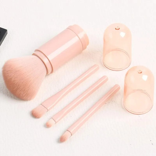 4 Brochas Para Maquillaje De Bolsillo Set Facial De Viaje