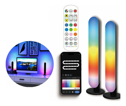 Lampara Luz Led Rgb Decorativa Musical Wifi + Control Remoto