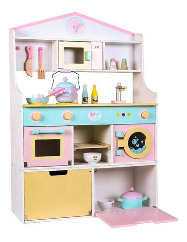 Hermosa Cocina Infantil Madera + Accesorios Cajón Combinable