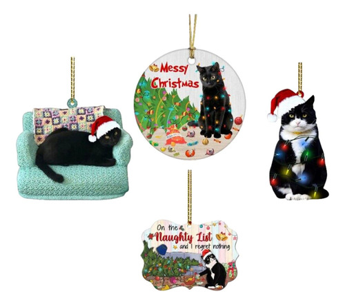 Decoración De De Navidad De Gato, Adorno De Animales De