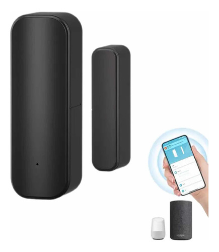 Sensor De Puerta Inteligente Negro, Detentor D Apertura Wifi