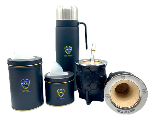  Set Termo, Yerbera, Azucarera Y Mate Camionero Boca Juniors