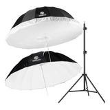 Sombrinha Soft Box Branca Preta 180cm Capa Difusora + Tripé