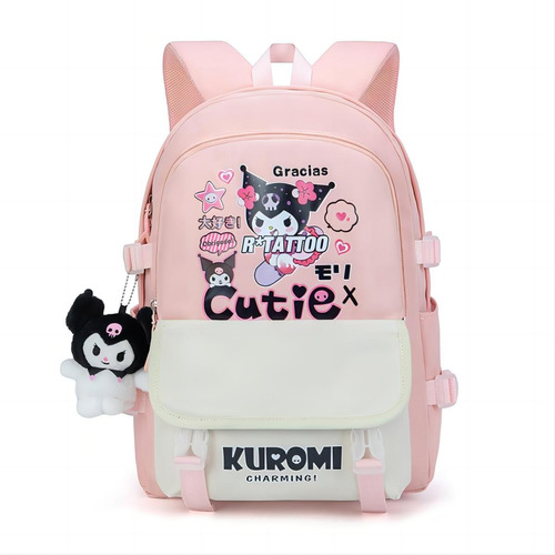 Mochila Kuromi Para Niñas De 1 A 3 Grados, Mochila Escolar M, Color Rosa/pequeña