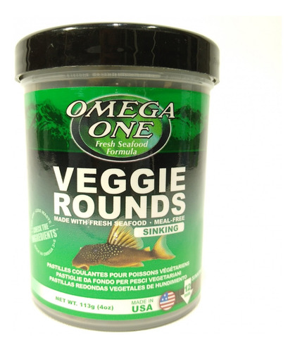 Veggie Rounds 118gr Omega One Para Peces De Fondo