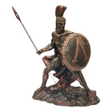 Estatua Leônidas O Guerreiro Espartano 32cm Em Resina