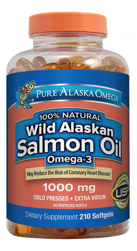Óleo De Salmão Ômega 3 1000mg  Pure Alaska Omega 210 Cáps