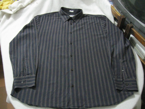 Camisa,de Vestir Manga Larga Calvin Klein Talla Xl Listada