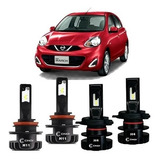  Super Led Farol Alto Baixo Milha Nissan March A Partir 2014